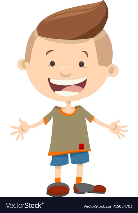 Happy Kid Boy Cartoon Character Royalty Free Vector Image