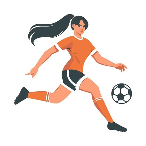 Girl Football Player Clip Art Flat Vector Illustration 33002094 Vector