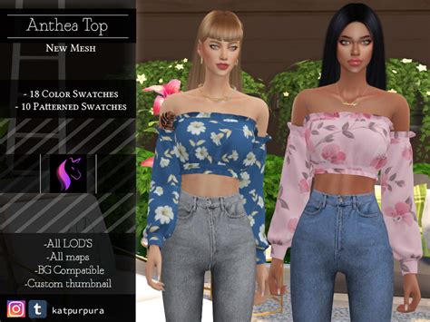 Anthea Top By Katpurpura From Tsr • Sims 4 Downloads