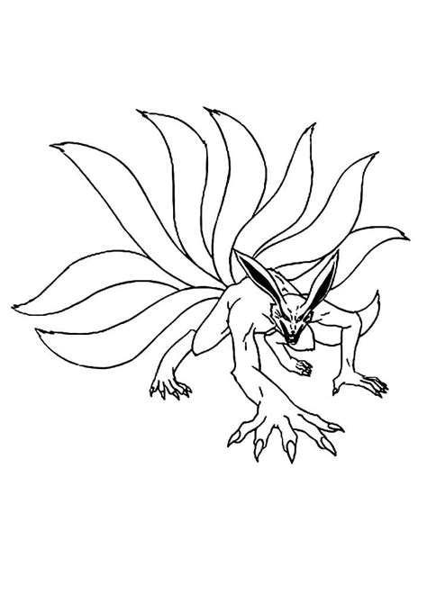 Kurama 2 Coloring Page Anime Coloring Pages