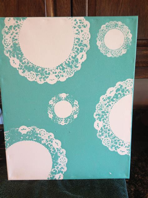 Plain Canvas And Paper Doilies Painted Over Altered Canvas Youth