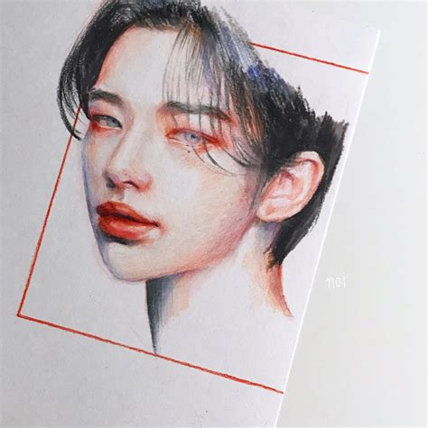 Noi On Twitter In 2021 Hyunjin Drawing Watercolor Art Face Skz Drawing