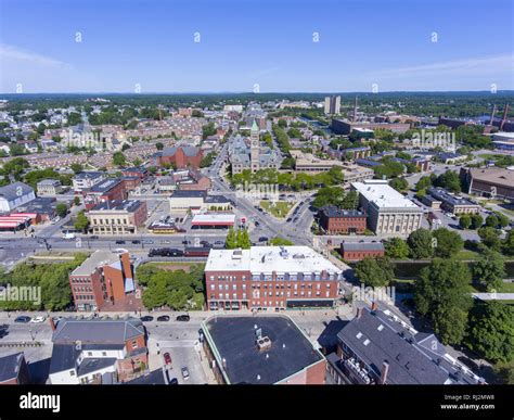 Lowell City Hall And Downtown Aerial View In Downtown Lowell