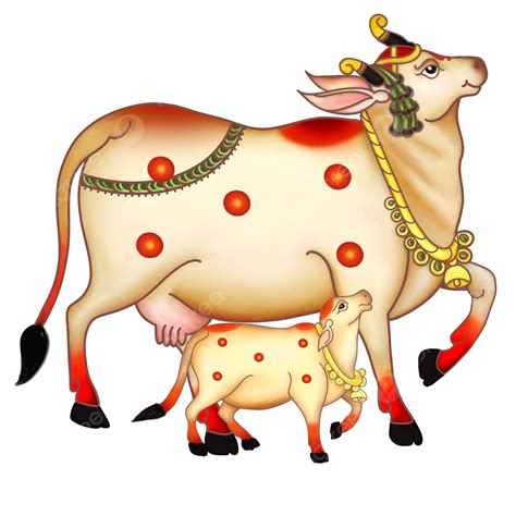 Pichwai Cow With Calf Mother Cow With Baby Calf Pichhwai Art Indian