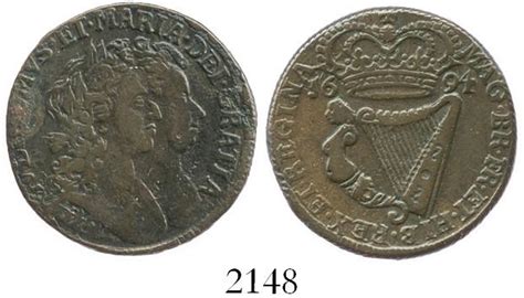 Ireland Copper Half Penny William And Mary 1694