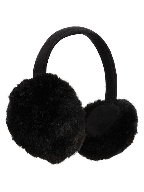 John Lewis And Partners Faux Fur Adjustable Ear Muffs One Size At John