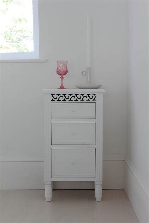 White Fretwork Bedside Table By Out There Interiors
