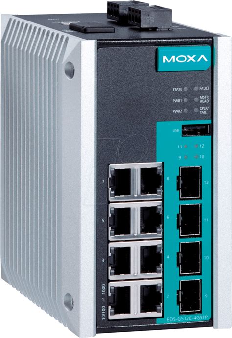 Moxa Edsg512e4gs Switch 12 Port Gigabit Ethernet Sfp Bei Reichelt