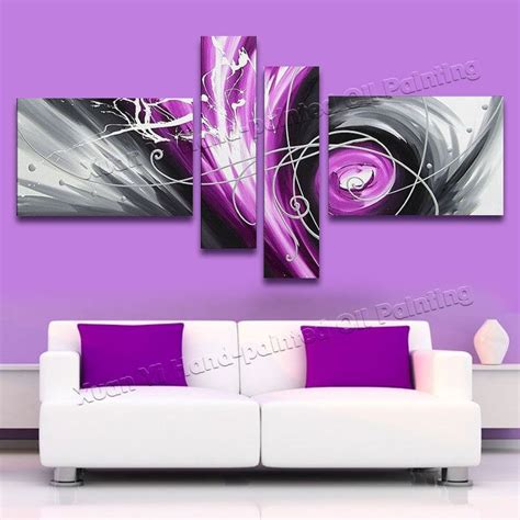 4 Piece Wall Art Sets Hand Painted Baroque Style Modern Abstract Oil