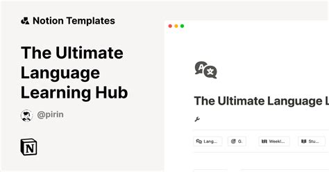 The Ultimate Language Learning Hub Notion Template