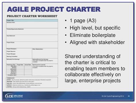 Agile Project Charter Template