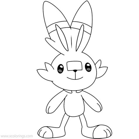 Pokemon Scorbunny Coloring Pages Xcolorings Com