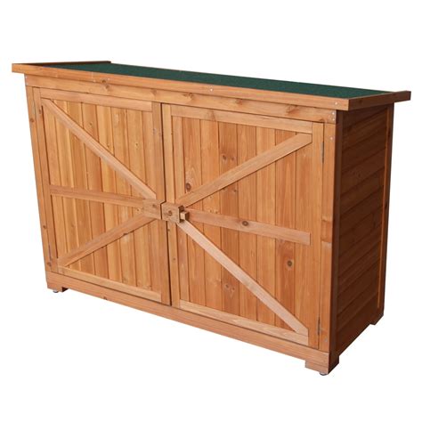Zimtown 38 Garden Yard Wooden Storage Cabinet For Outdoor Tools