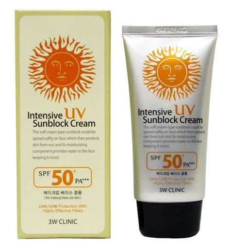 3w clinic, intensive uv sunblock, полный состав intensive uv sunblock. 3w Clinic INTENSIVE UV SUNBLOCK CREAM- Spf50 Pa+++ - Wabby