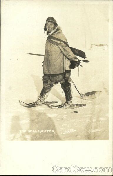 eskimo seal hunter snowshoes native americana