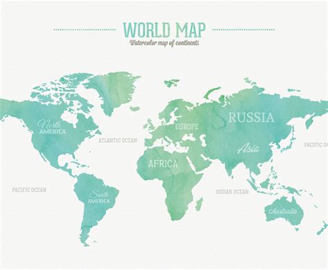 Watercolor World Map Vector Art And Graphics