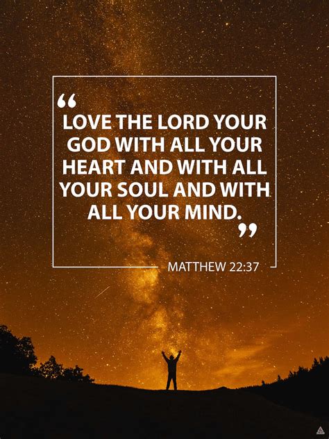 Matthew 2237 Poster Love God With All Your Heart Bible Verse Etsy