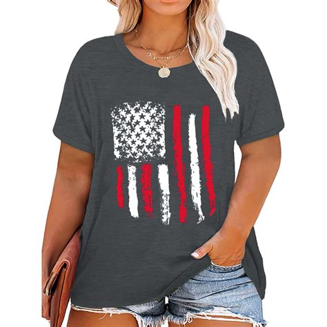 Vintage Shirt For Women 2023 American Flag 4th Of July Patriotic Shirt