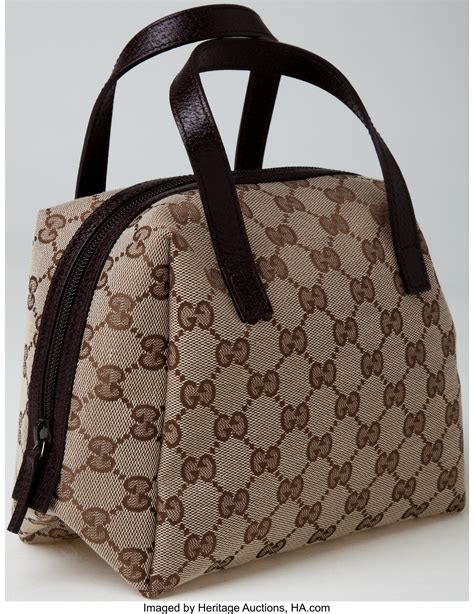 heritage vintage gucci monogram canvas small tote bag luxury lot 76007 heritage auctions