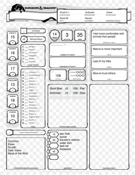 Dungeons Dragons 5e Character Sheet With All Pdf S Editable Saveable