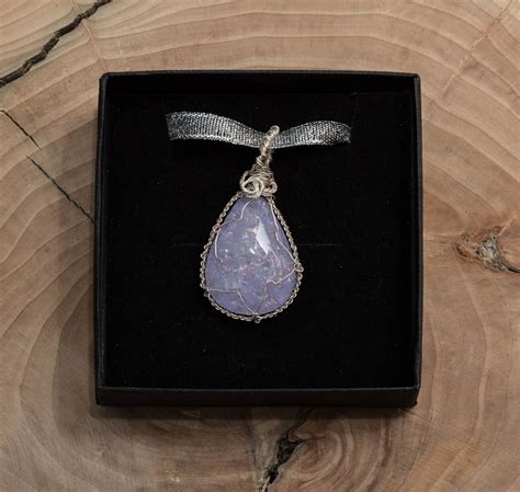 Cremation Ashes Glass Teardrop Wire Wrapped Pendant Keepsake Jewellery