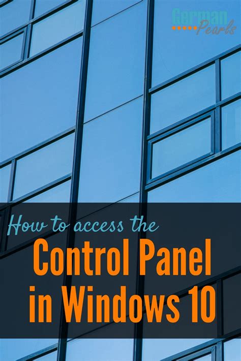 This is how you can open the control panel from the start menu. How to Open Control Panel in Windows 10 - German Pearls