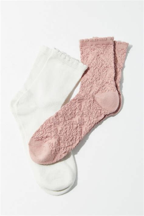 scallop cuff crew sock urban outfitters