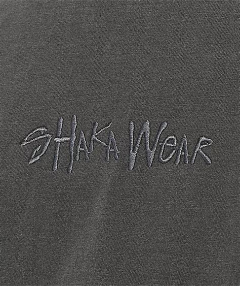 Shaka Wear Embroidered Logo Charcoal Heavyweight T Shirt