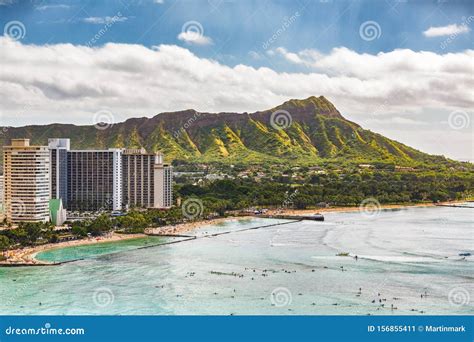 Hawaii Vacation Travel Aerial View Of Waikiki Beach And Honolulu City