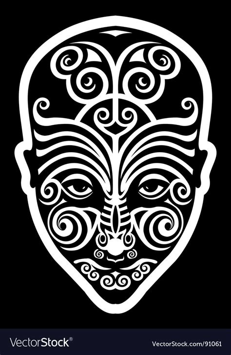 maori face tattoo royalty free vector image vectorstock