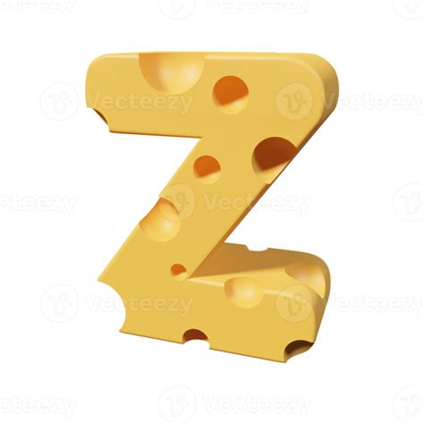 Cheese Letters Z 3d Font Render 14389561 Png