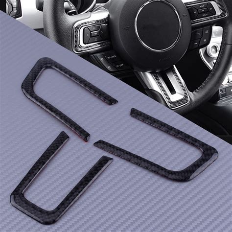 Dwcx 3pcsset Carbon Fiber Car Interior Steering Wheel Cover Trim Fit