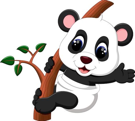 Ilustración De Dibujos Animados Lindo Bebé Panda Vector Premium