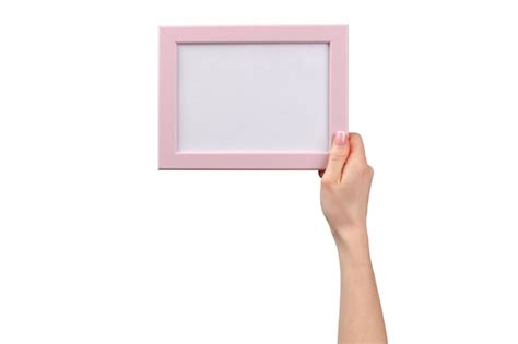 Premium Photo Female Hands Holding Photo Frame With Copy Space
