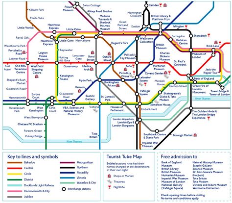 A London Tube Map Showing Which Stops To Use For Each Of Londons
