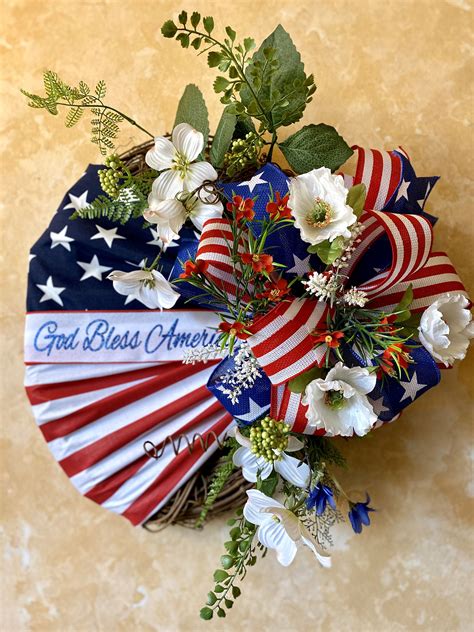 Grapevine Patriotic Wreath For Front Door4th Of July Etsy In 2021
