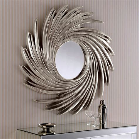 Contemporary Silver Swirl Wall Mirror Contemporary Wall Mirrors