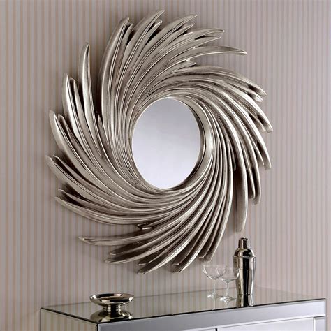 Contemporary Silver Swirl Wall Mirror | Contemporary Wall Mirrors
