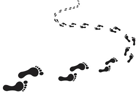 Footprints On A Curved Path 1266339 Vector Art At Vecteezy