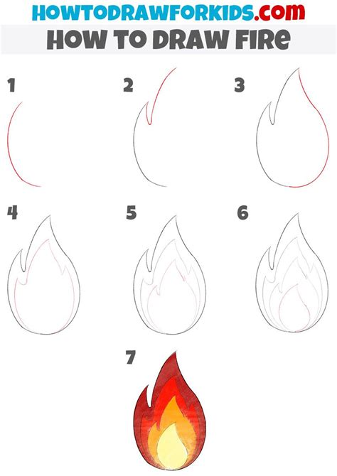 How To Draw Fire Easy Drawing Tutorial For Kids Fire Drawing Easy