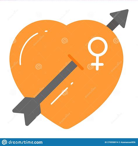 Cupid Heart With Female Gender Symbol Women Day Vector Design Stock Vector Illustration Of
