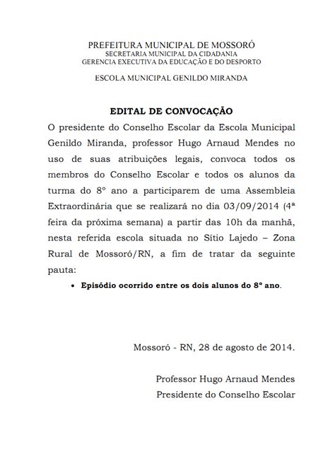 A crh, em parceria com a dimo, fará uma reunião com todos os servidores do instituto, com a finalidade de. Blog da Escola Municipal Genildo Miranda: Convocação Reunião Extraordinária do Conselho Escolar