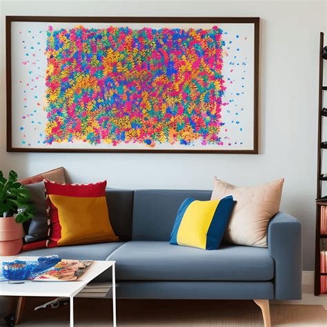 Vibrant Glitter Living Room Wall Art · Creative Fabrica