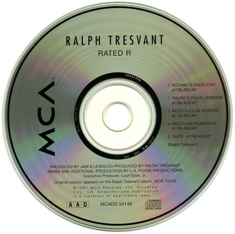 Promo Import Retail Cd Singles And Albums Ralph Tresvant Rated R
