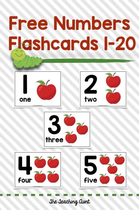 Free Number Flash Cards Printable 1-20

