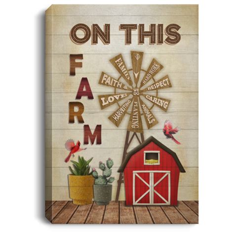 Farmhouse Wall Art | On This Farm Sign Farmhouse Framed Canvas | CubeBik
