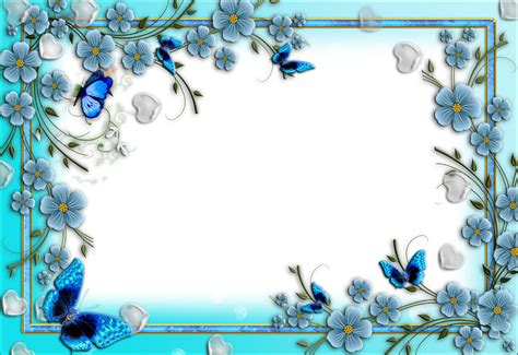 Download this transparent beautiful flower borders, flower borders, painted flowers, flowers png image and clipart for free. Pics For > Blue Floral Border | Stationary Art/ill.Ideas ...