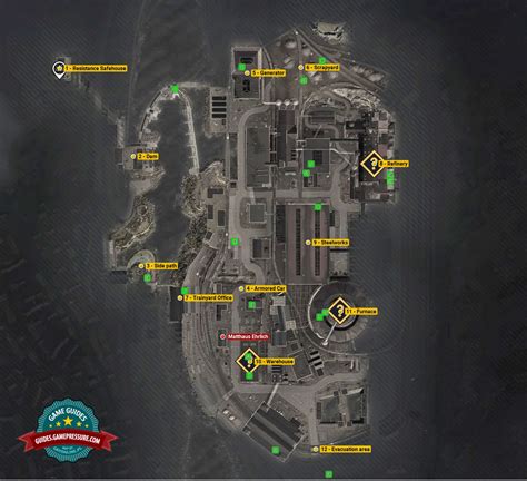 Sniper Elite 4 Magazzeno Facility Map