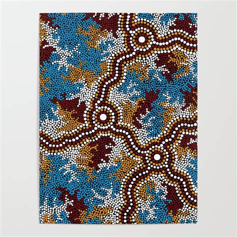 Authentic Aboriginal Art Wetland Dreaming Poster By Hogarth Arts