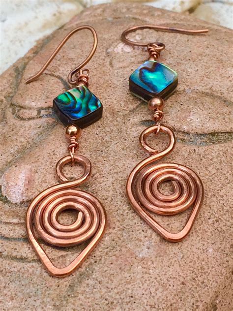 Copper Jewelry Diy Wire Jewelry Earrings Abalone Earrings Wire
